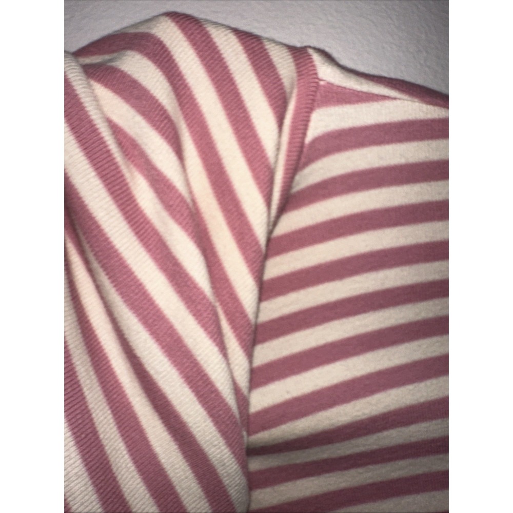 J.CREW Women's Striped Turtleneck T-Shirt Long Sleeve, 100% Cotton, Medium Pink - Picture 2 of 10